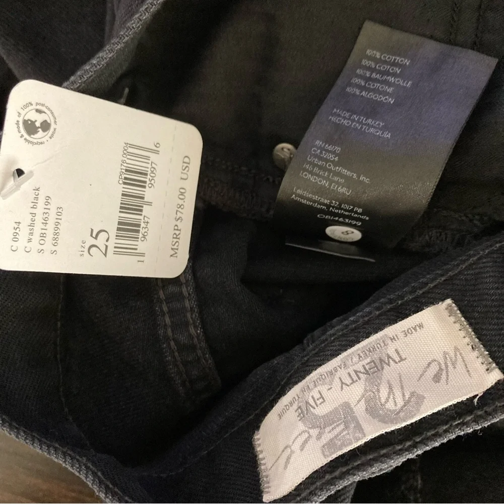 Free People Maggie Mid Rise Straight Leg Black Distressed Jeans
